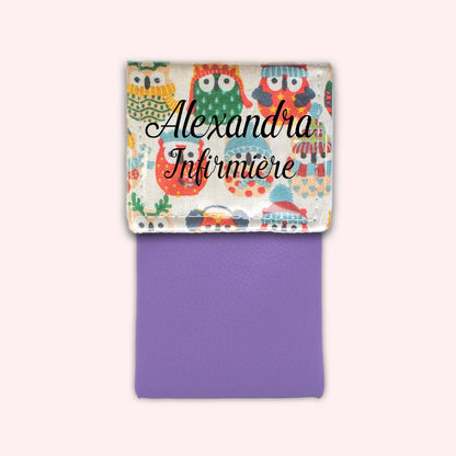 Pochette aimantée Hiboux Sable Hiver