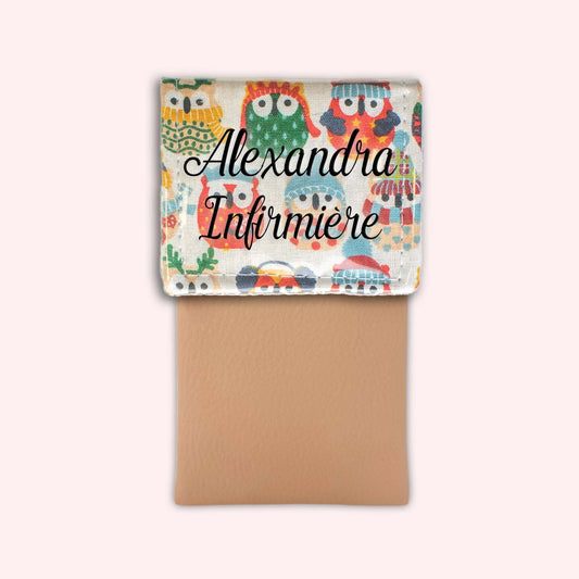 Pochette aimantée Hiboux Sable Hiver