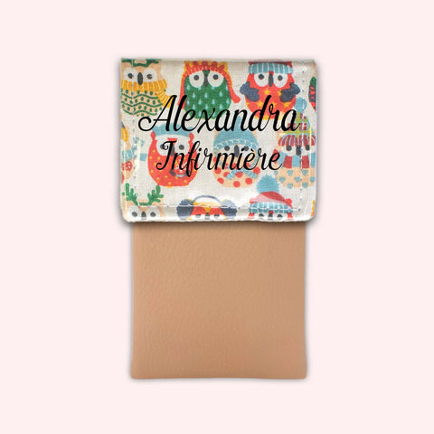 Pochette aimantée Hiboux Sable Hiver