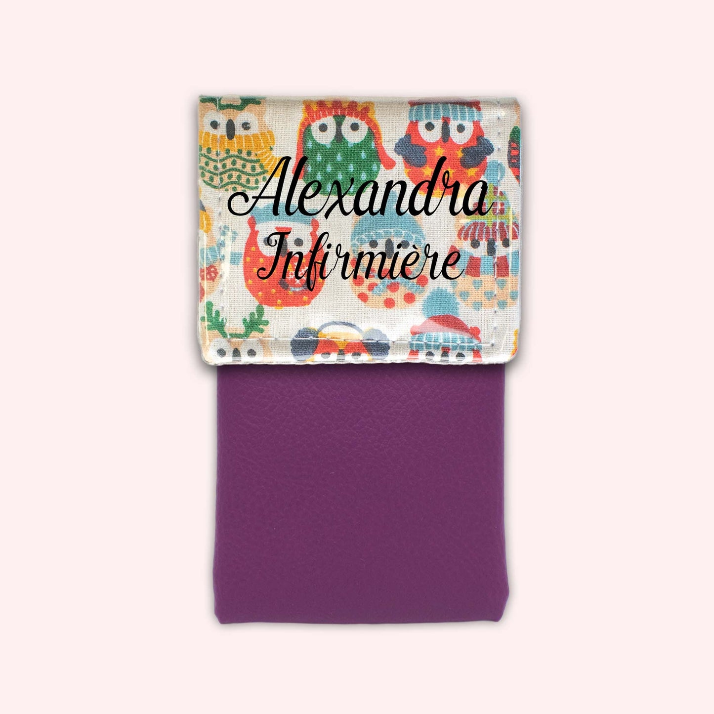 Pochette aimantée Hiboux Sable Hiver