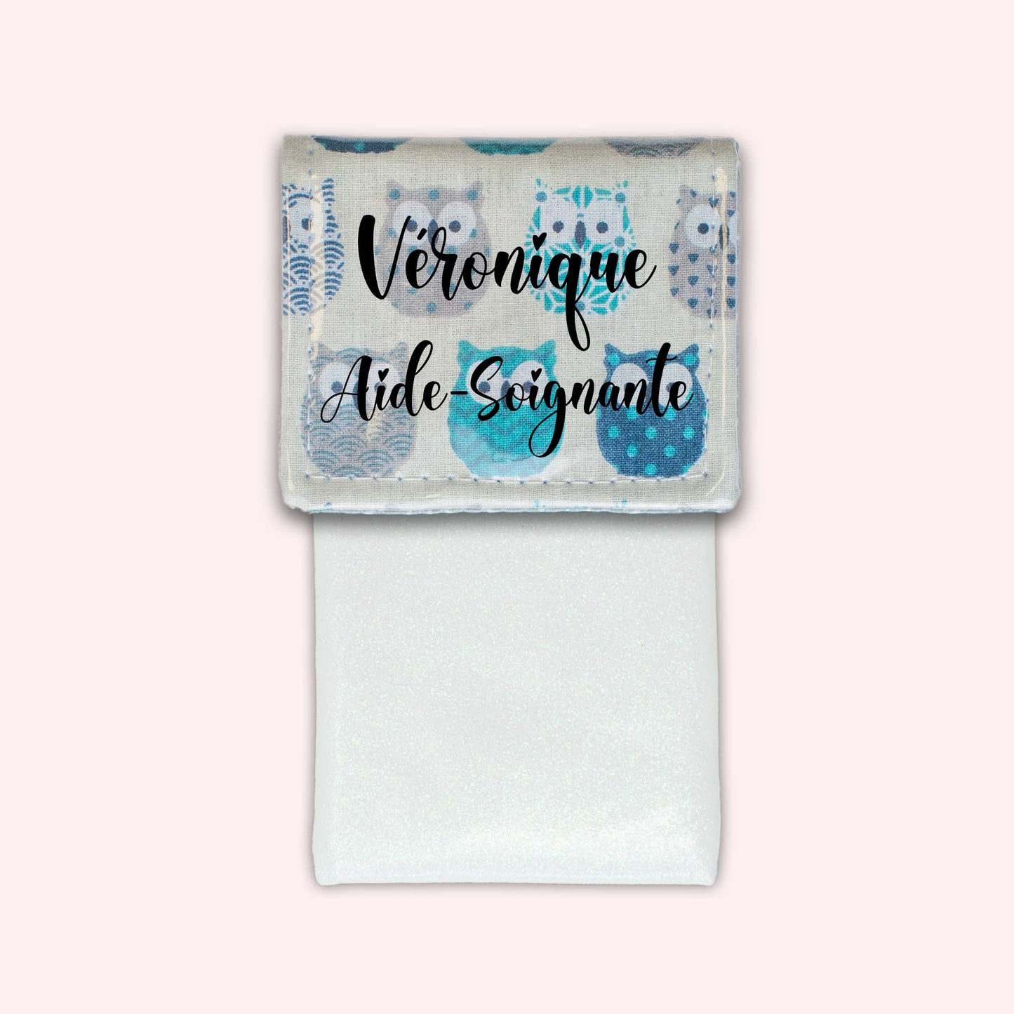 Pochette aimantée Hiboux Turquoise