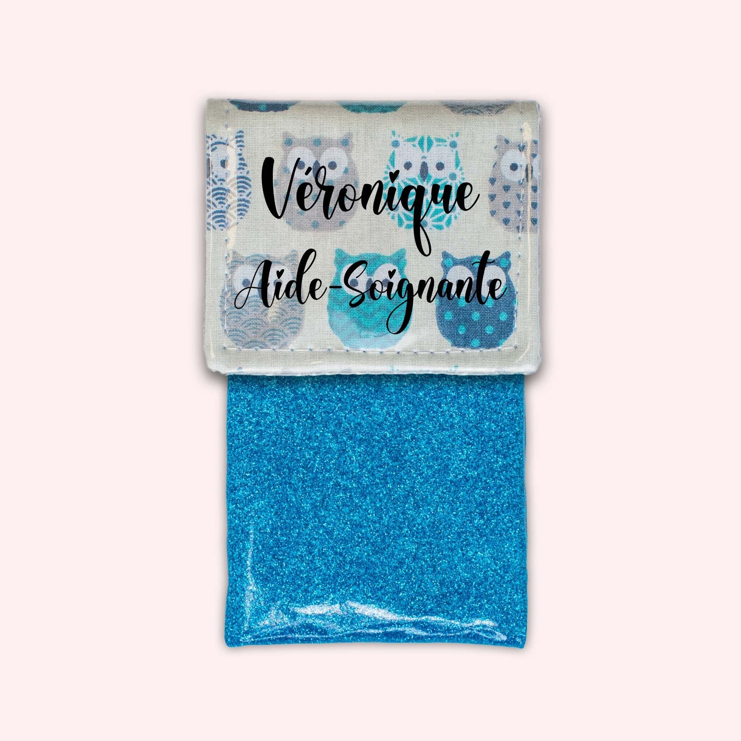 Pochette aimantée Hiboux Turquoise