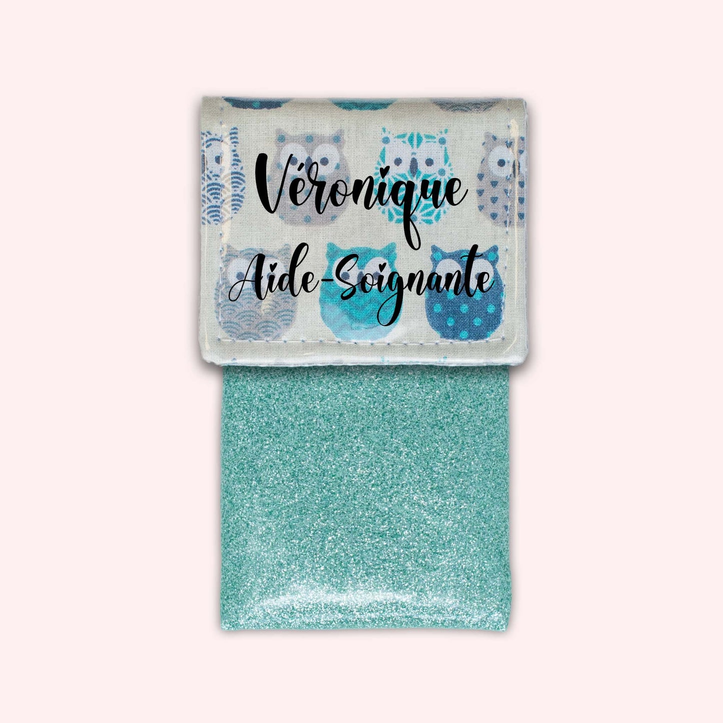 Pochette aimantée Hiboux Turquoise