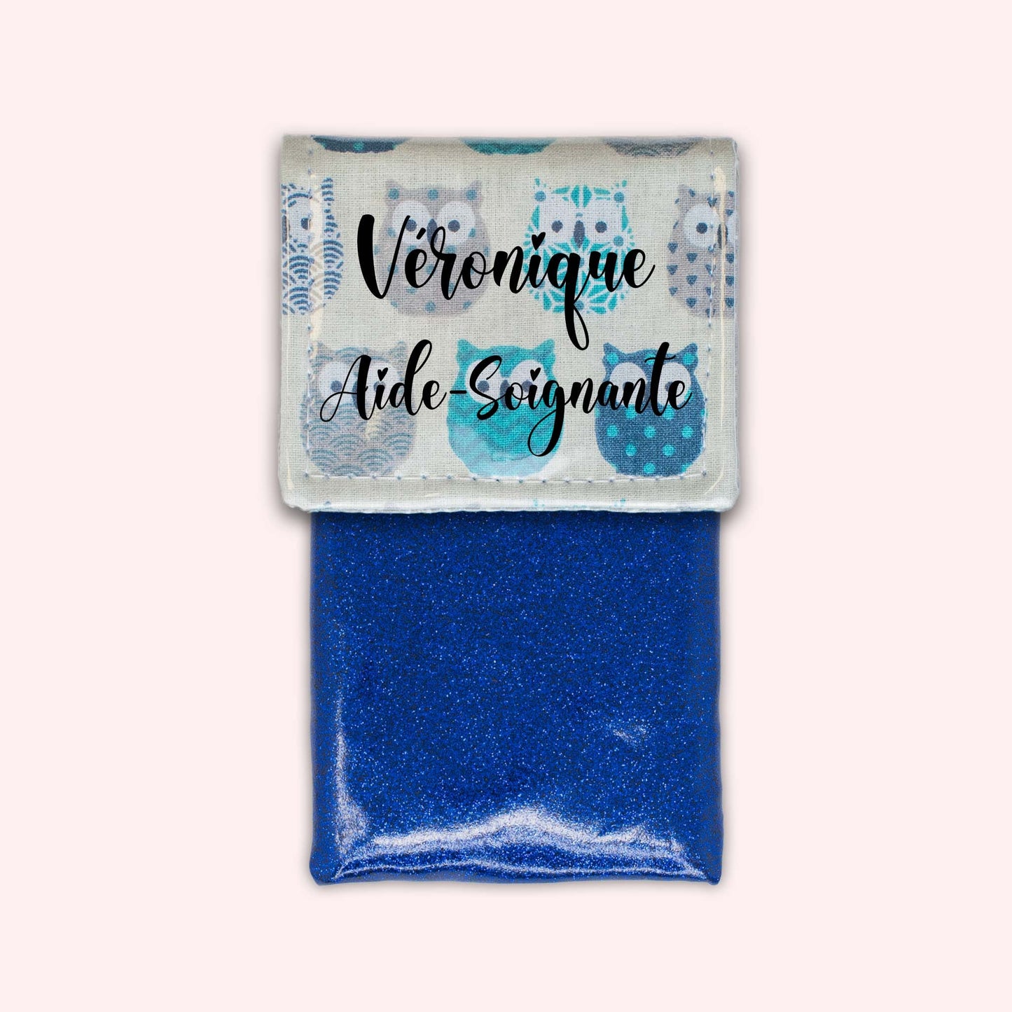 Pochette aimantée Hiboux Turquoise