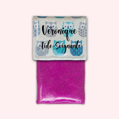 Pochette aimantée Hiboux Turquoise