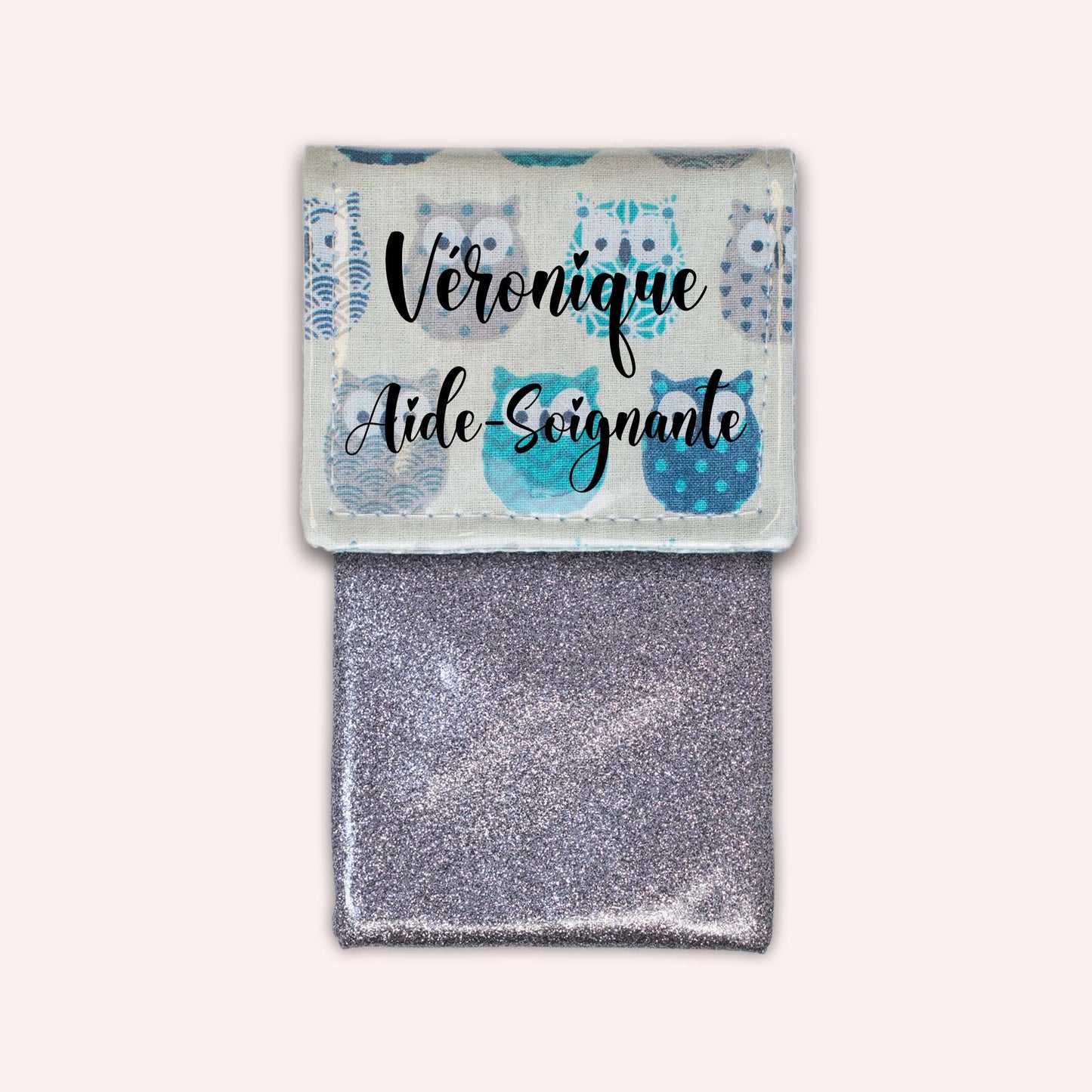 Pochette aimantée Hiboux Turquoise