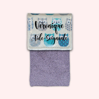 Pochette aimantée Hiboux Turquoise