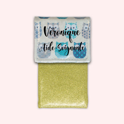 Pochette aimantée Hiboux Turquoise