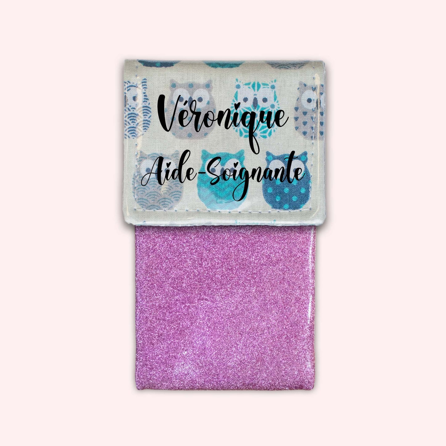 Pochette aimantée Hiboux Turquoise
