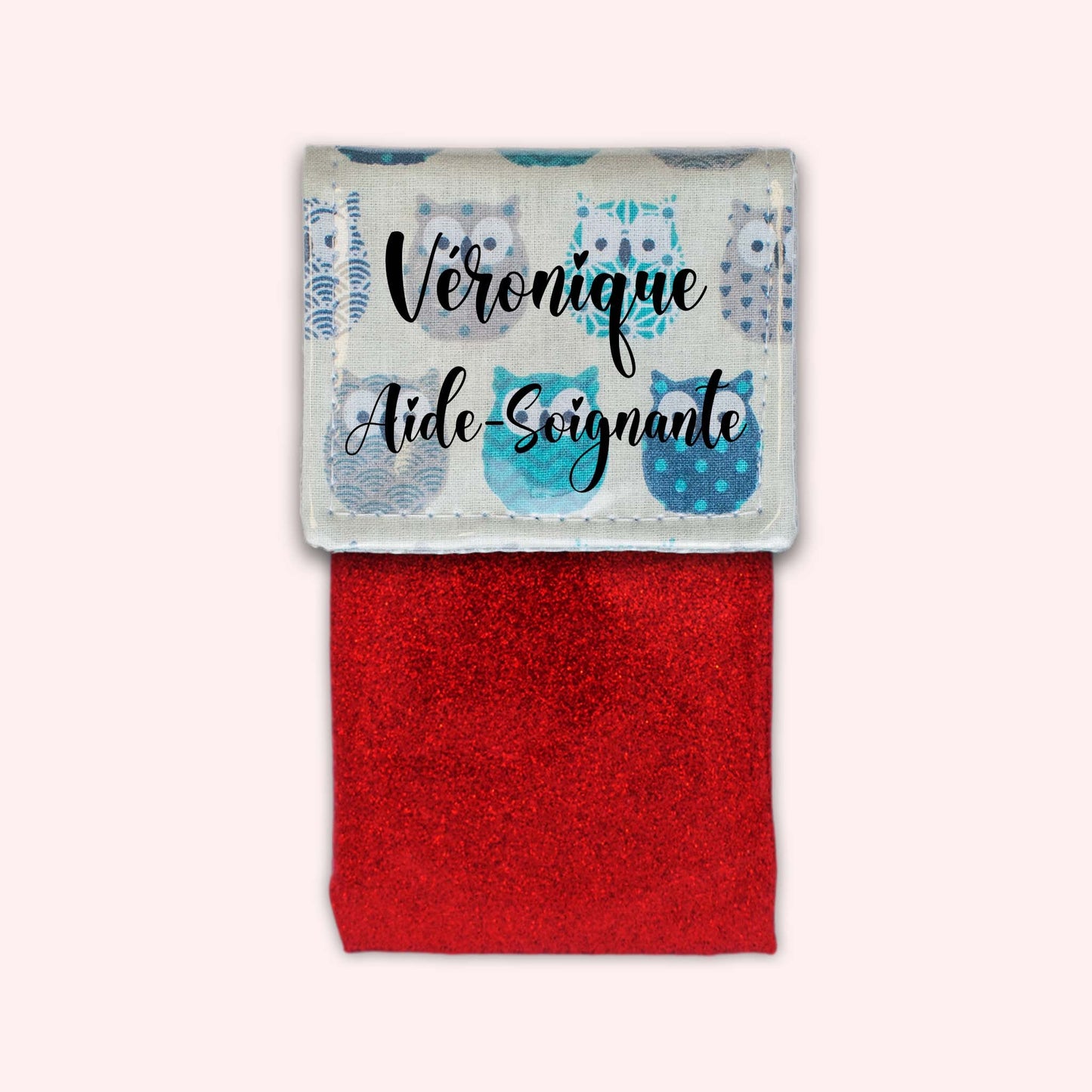 Pochette aimantée Hiboux Turquoise