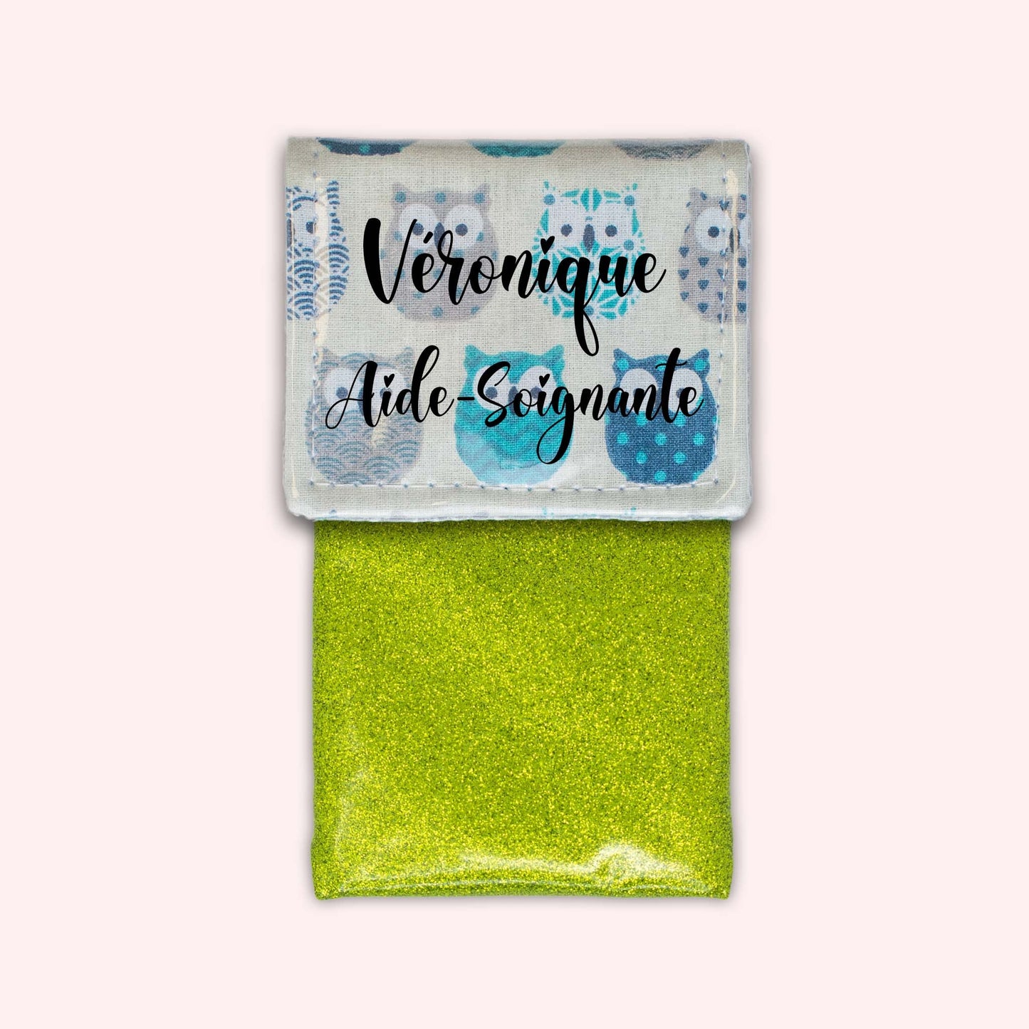 Pochette aimantée Hiboux Turquoise