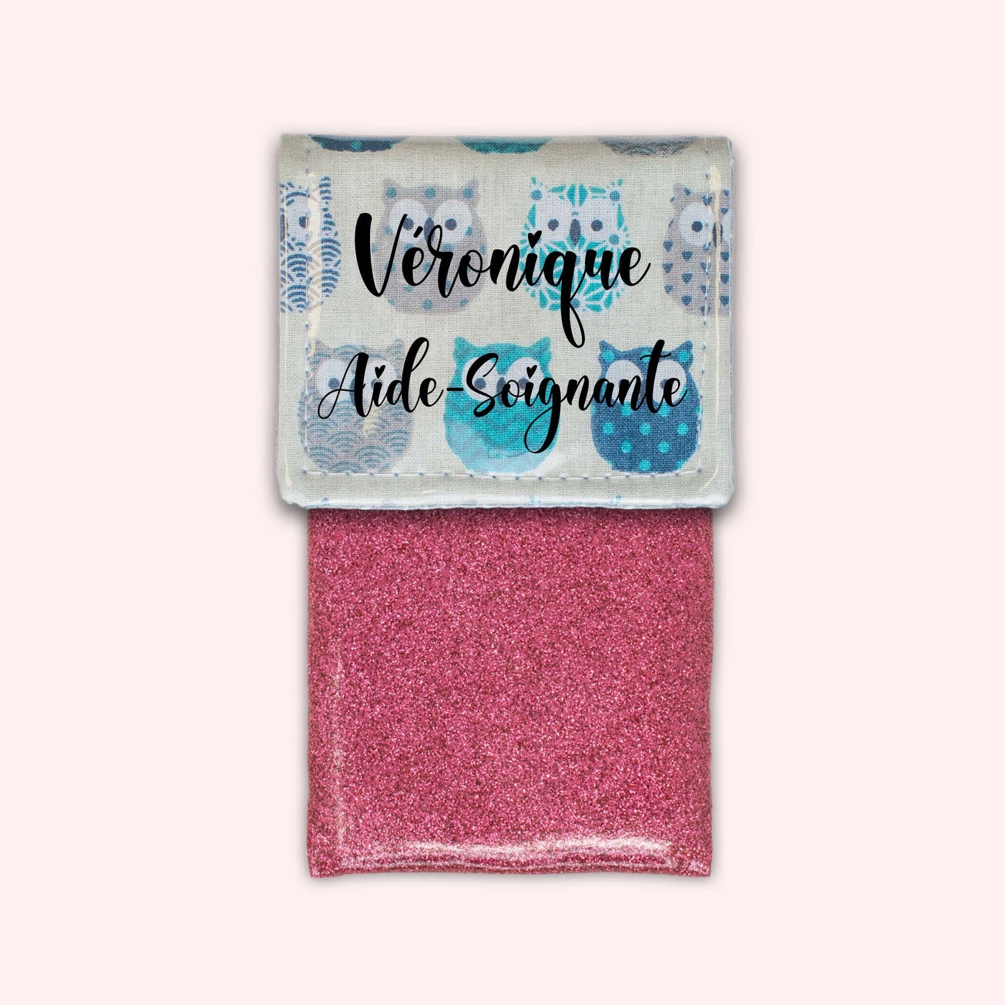 Pochette aimantée Hiboux Turquoise