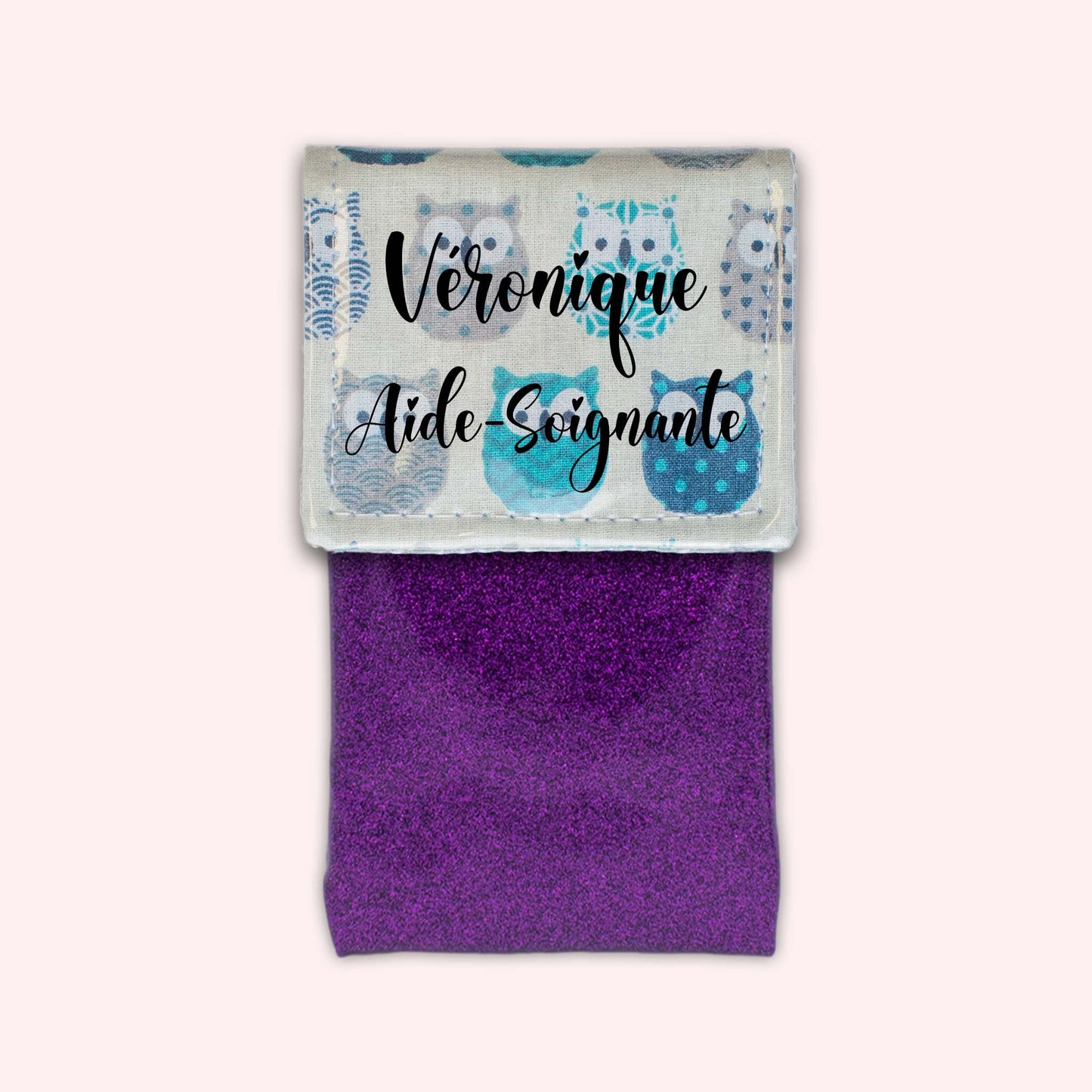 Pochette aimantée Hiboux Turquoise