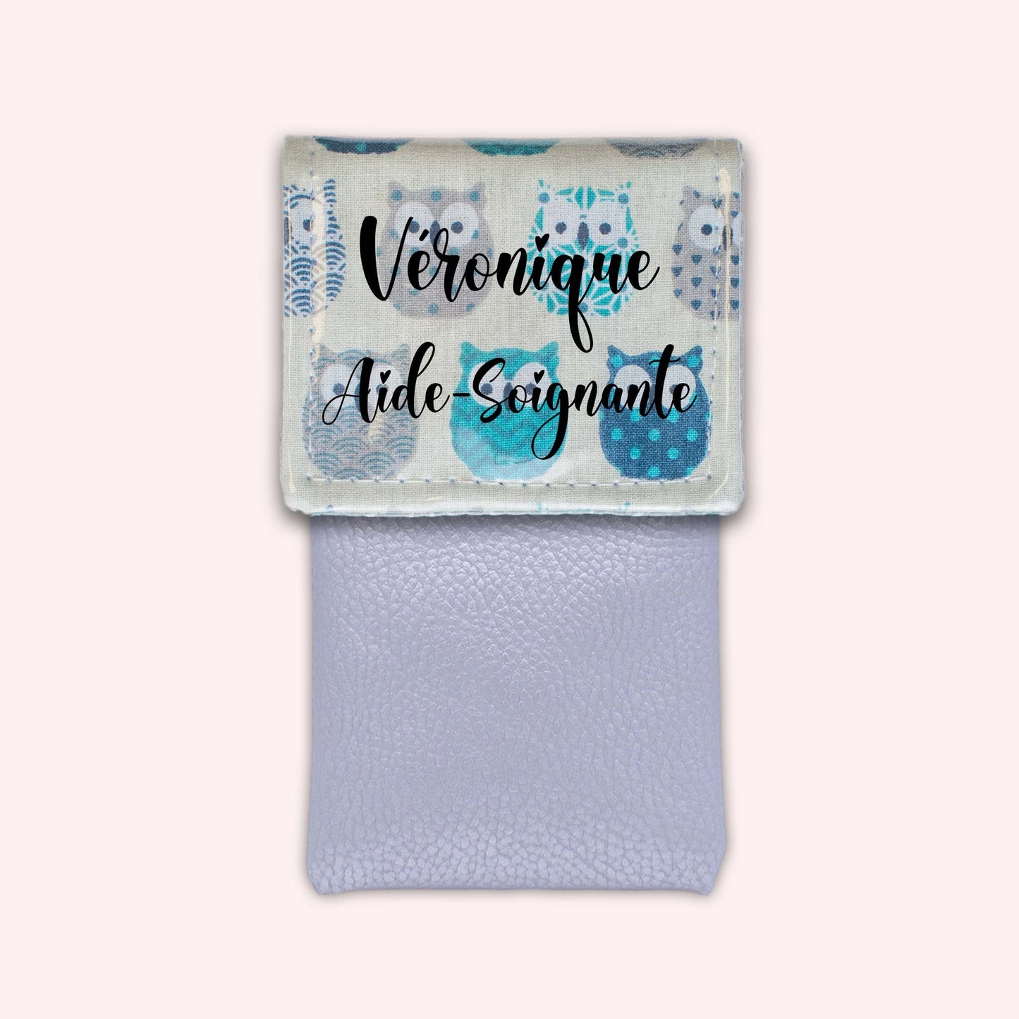Pochette aimantée Hiboux Turquoise