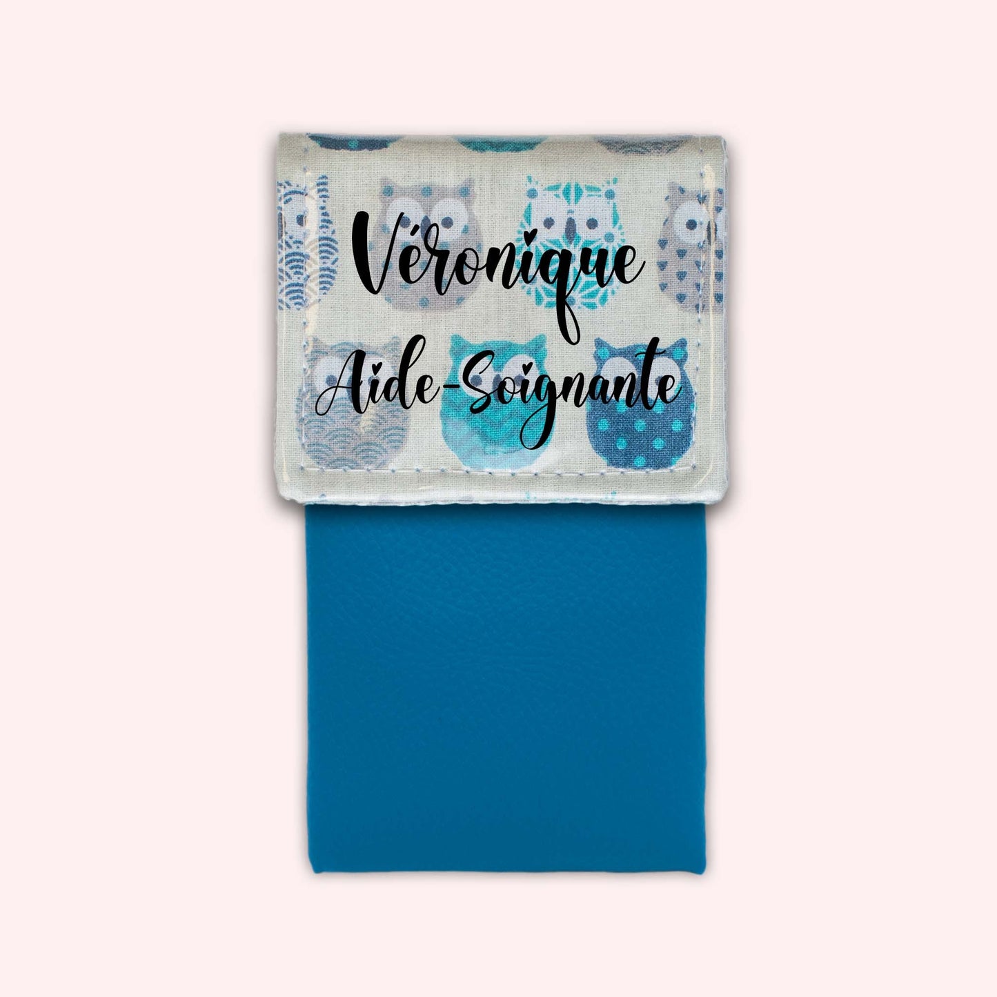 Pochette aimantée Hiboux Turquoise