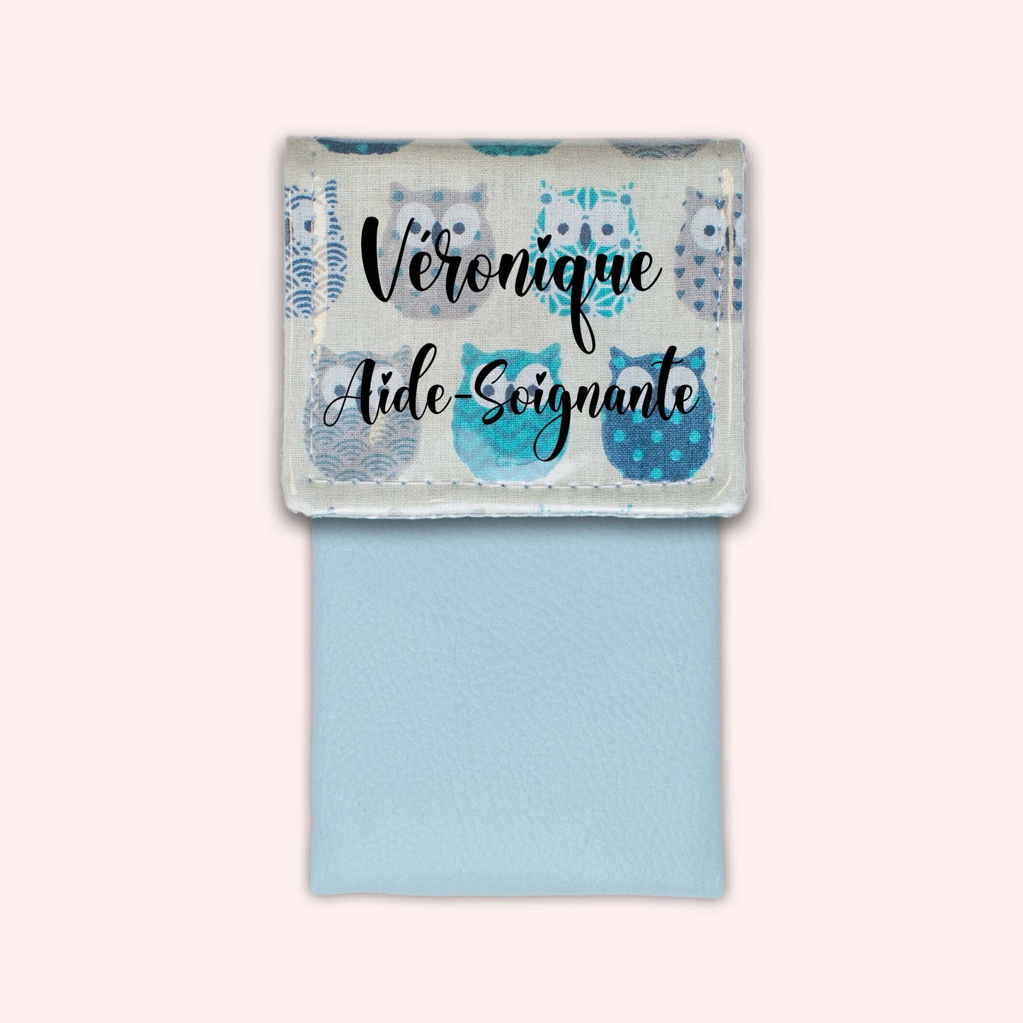 Pochette aimantée Hiboux Turquoise
