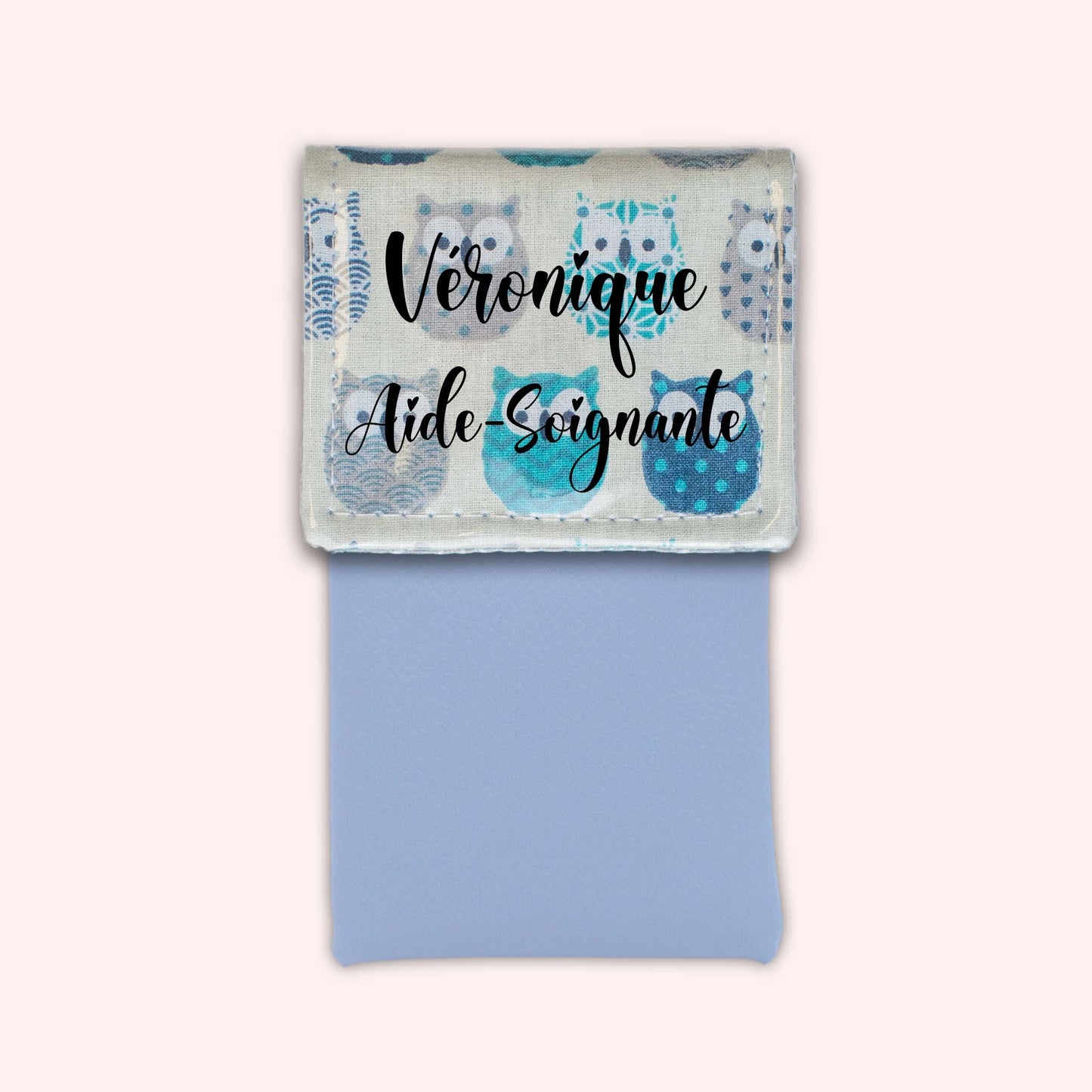 Pochette aimantée Hiboux Turquoise