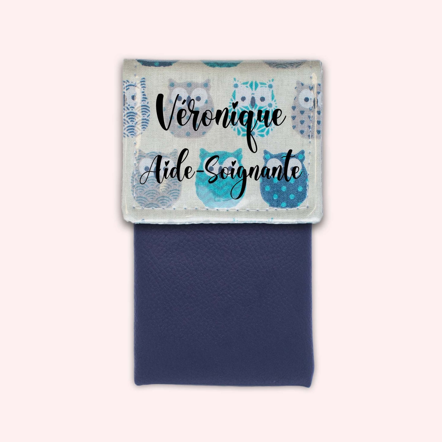 Pochette aimantée Hiboux Turquoise