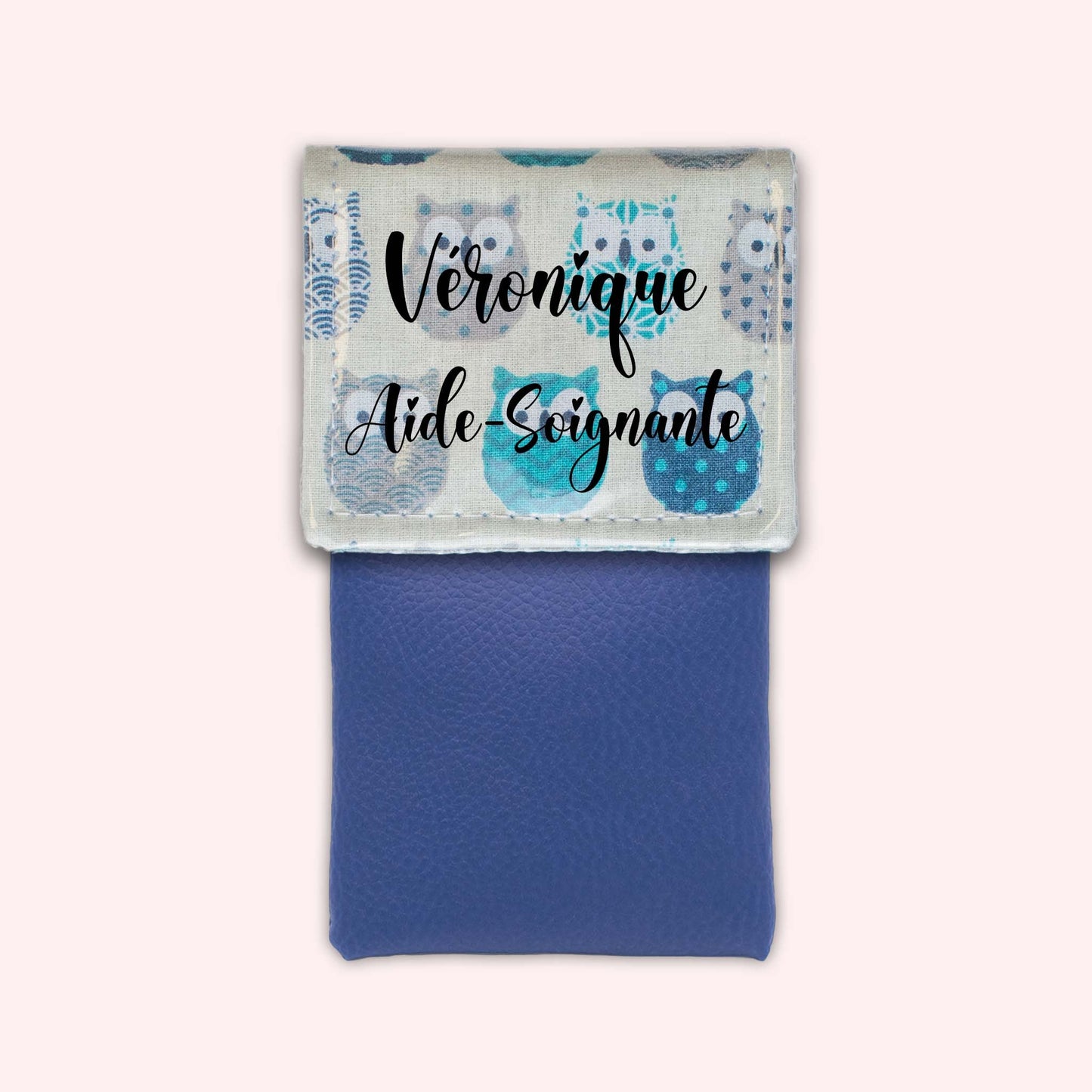Pochette aimantée Hiboux Turquoise