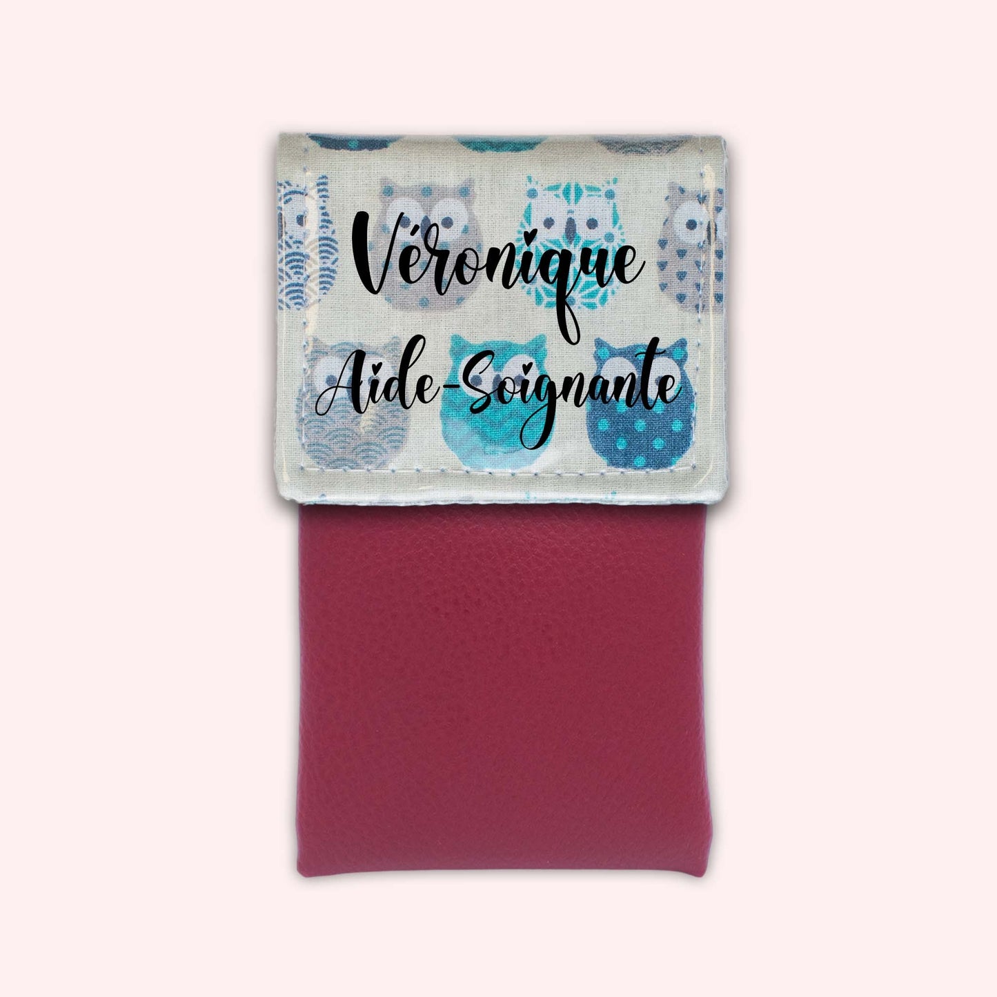 Pochette aimantée Hiboux Turquoise