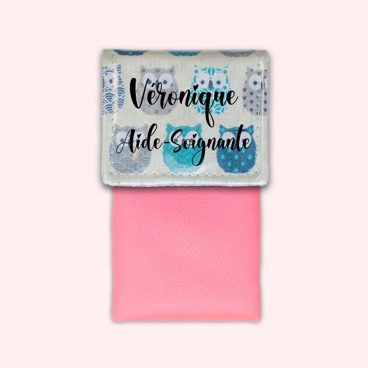 Pochette aimantée Hiboux Turquoise