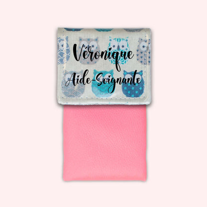 Pochette aimantée Hiboux Turquoise