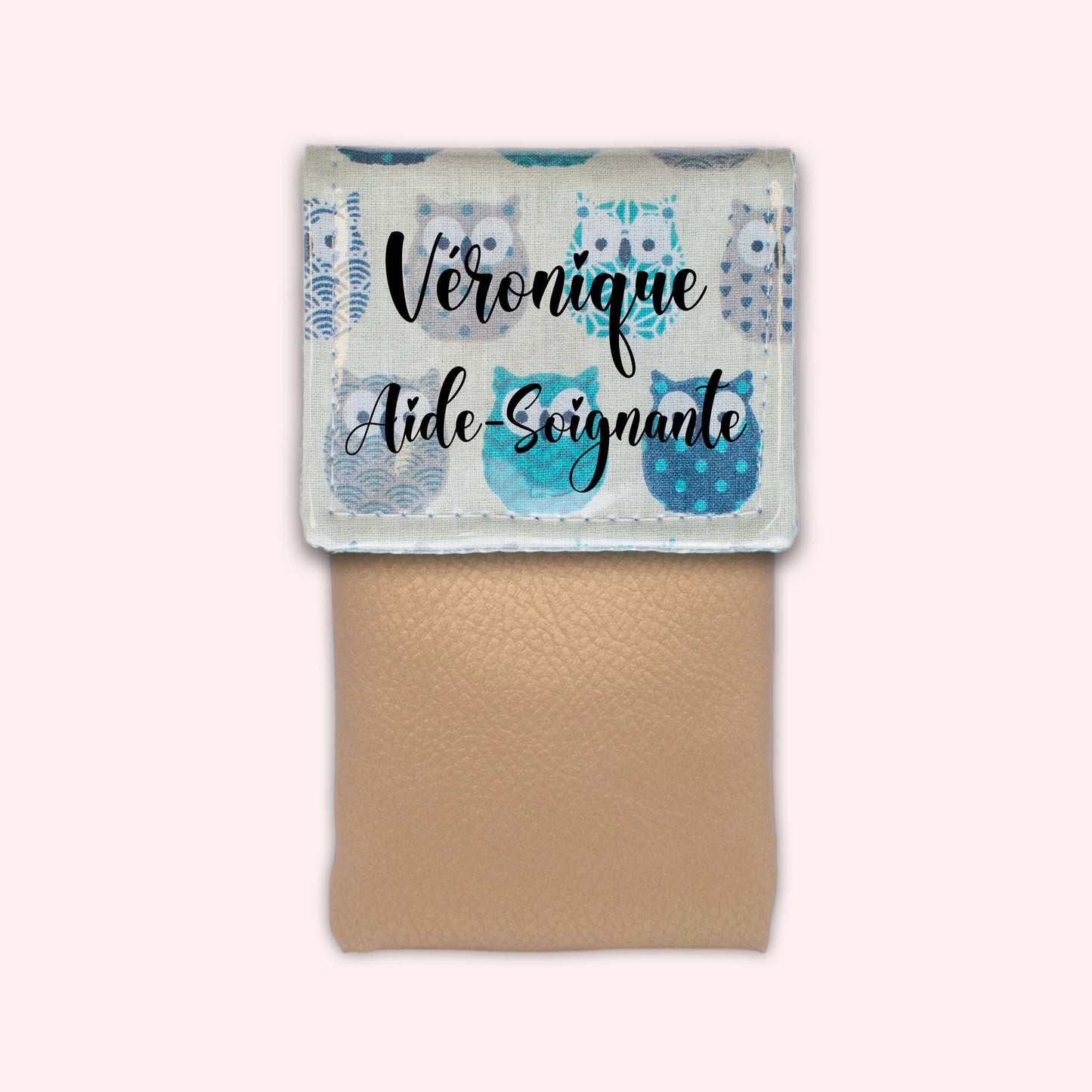Pochette aimantée Hiboux Turquoise