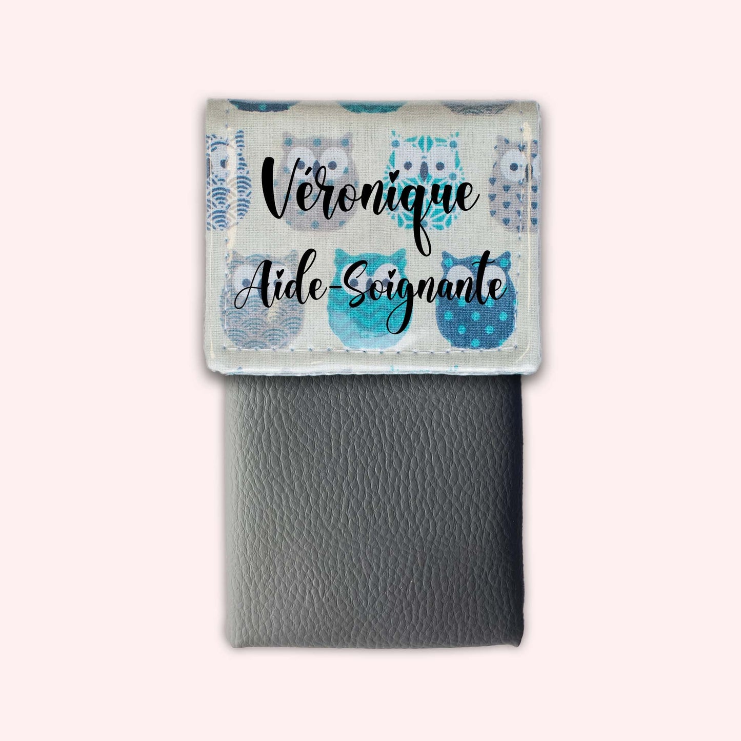 Pochette aimantée Hiboux Turquoise