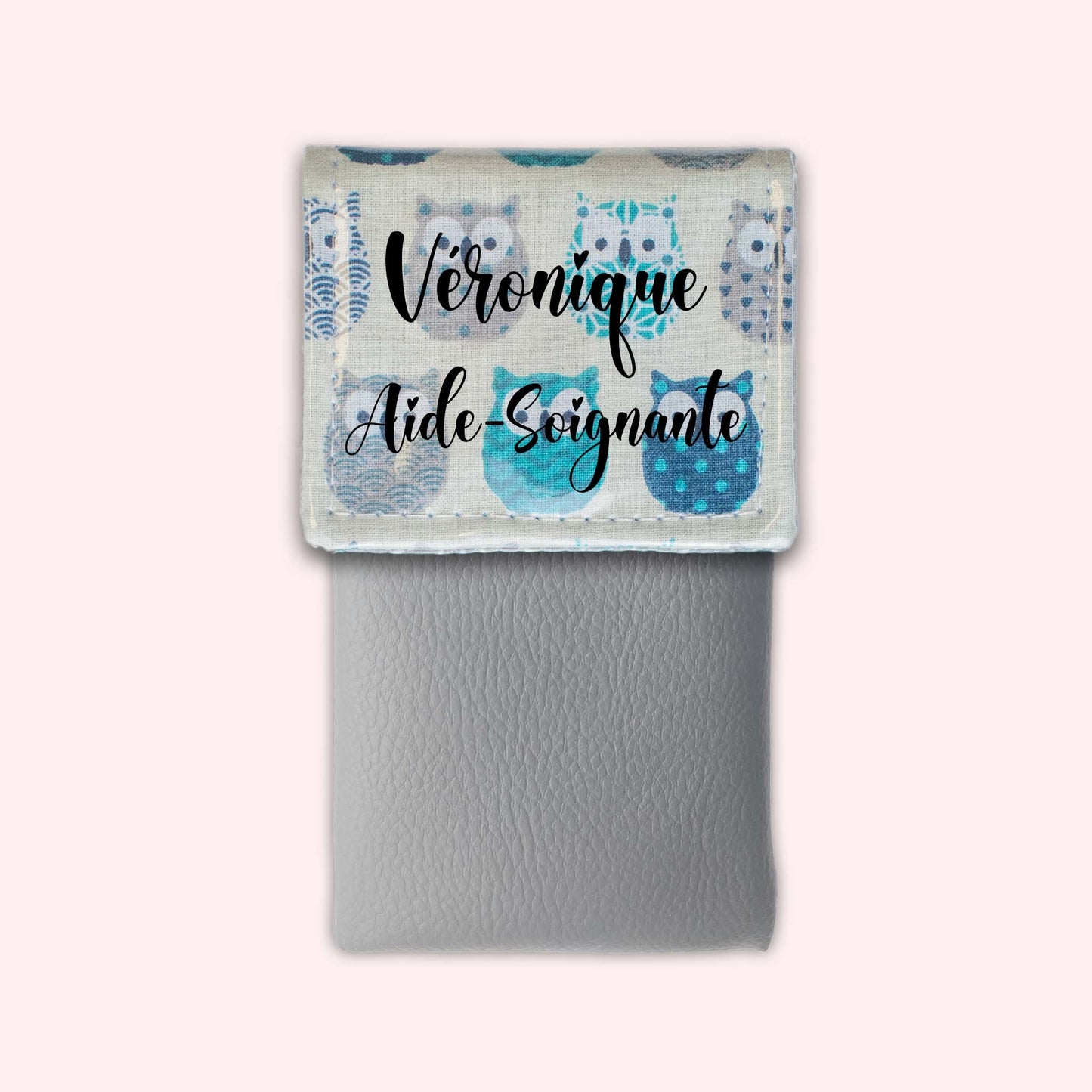 Pochette aimantée Hiboux Turquoise