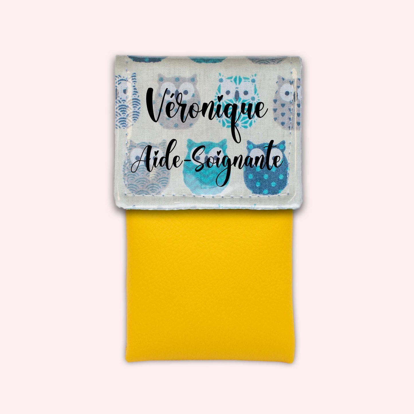 Pochette aimantée Hiboux Turquoise