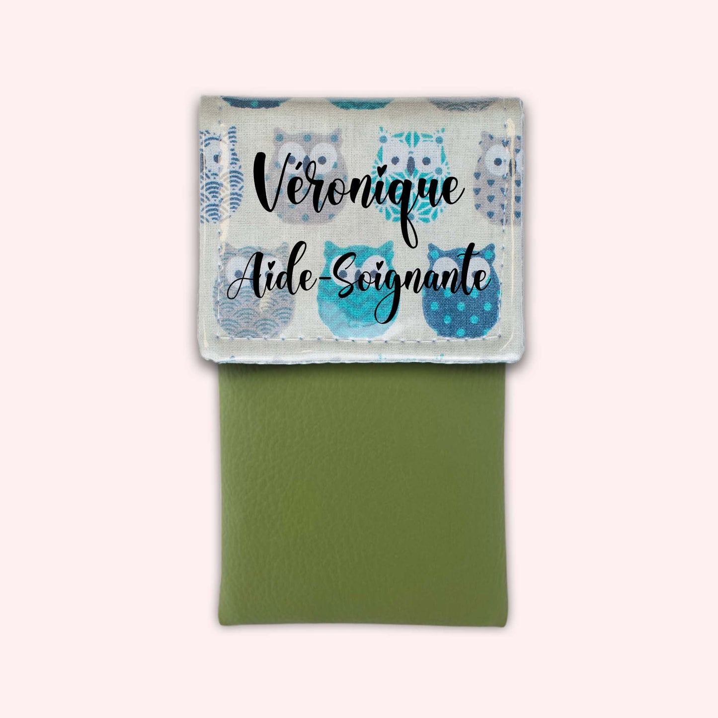 Pochette aimantée Hiboux Turquoise