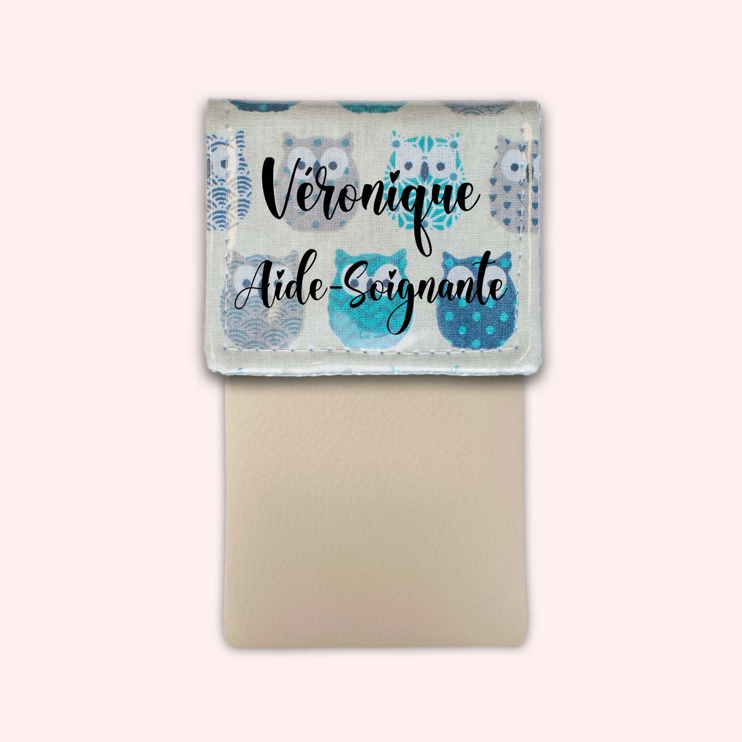 Pochette aimantée Hiboux Turquoise