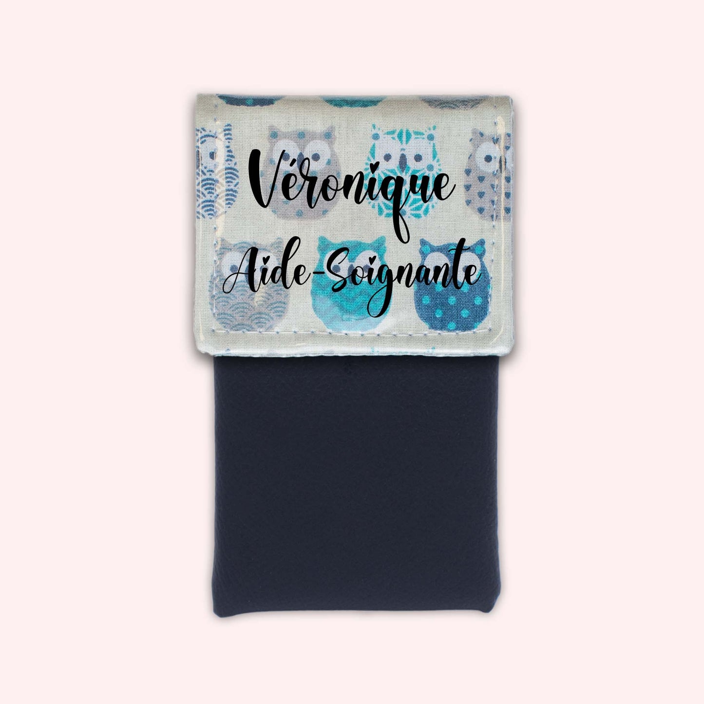Pochette aimantée Hiboux Turquoise