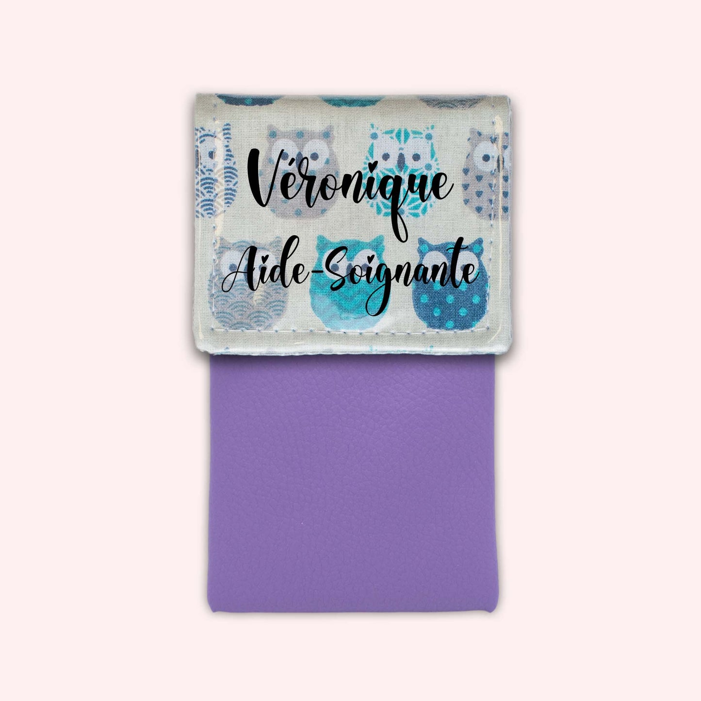 Pochette aimantée Hiboux Turquoise