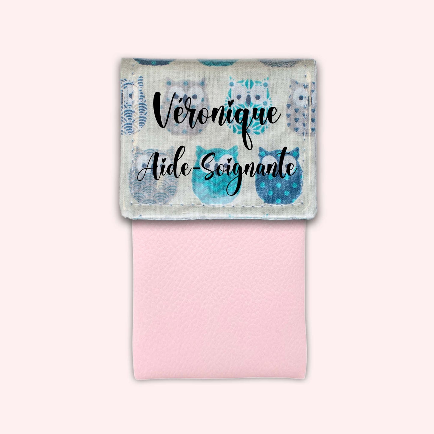 Pochette aimantée Hiboux Turquoise