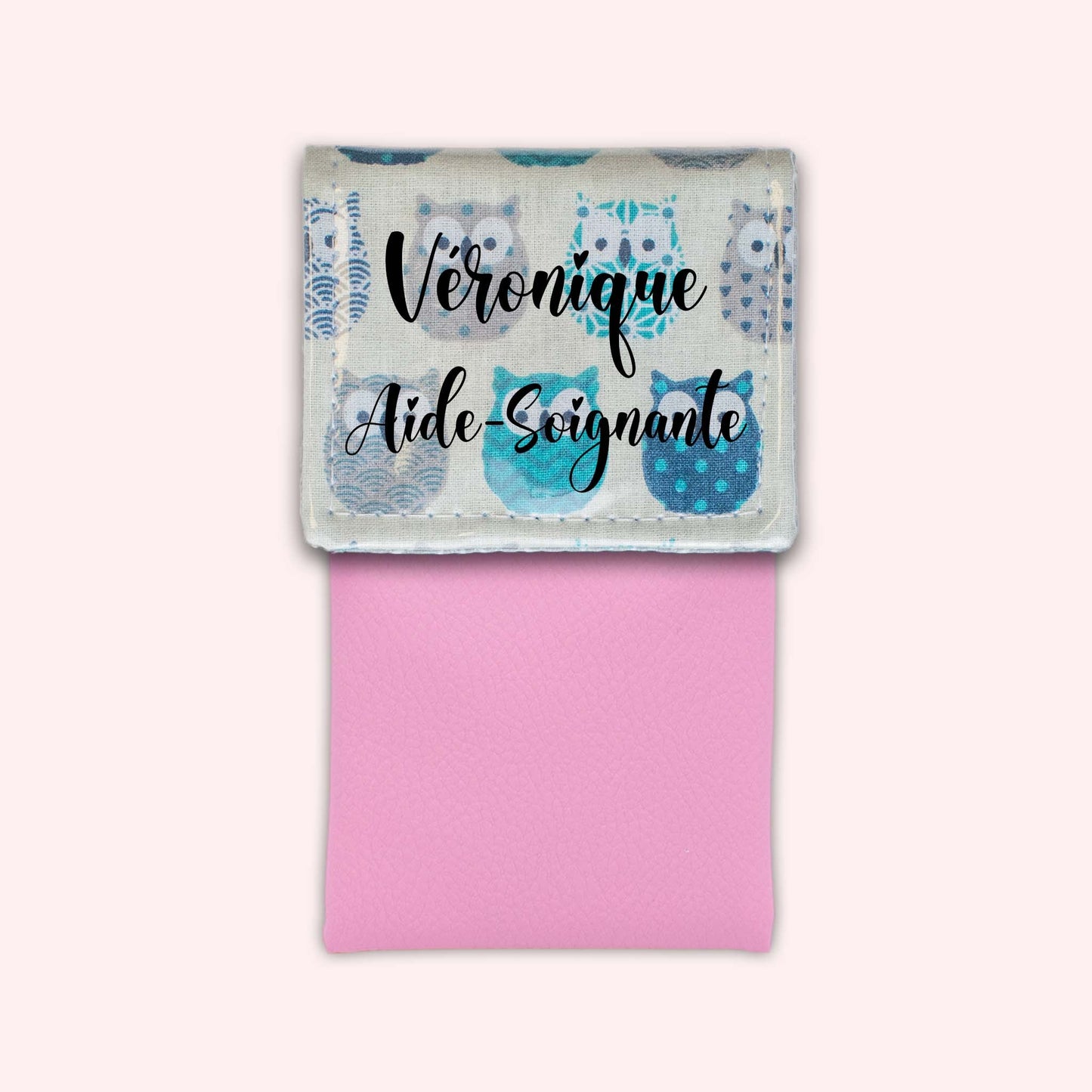 Pochette aimantée Hiboux Turquoise