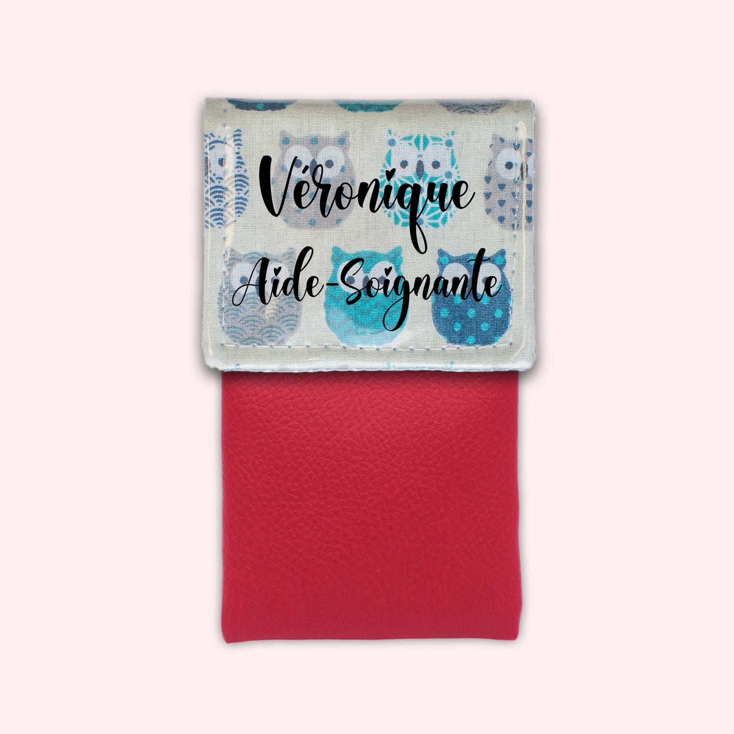 Pochette aimantée Hiboux Turquoise