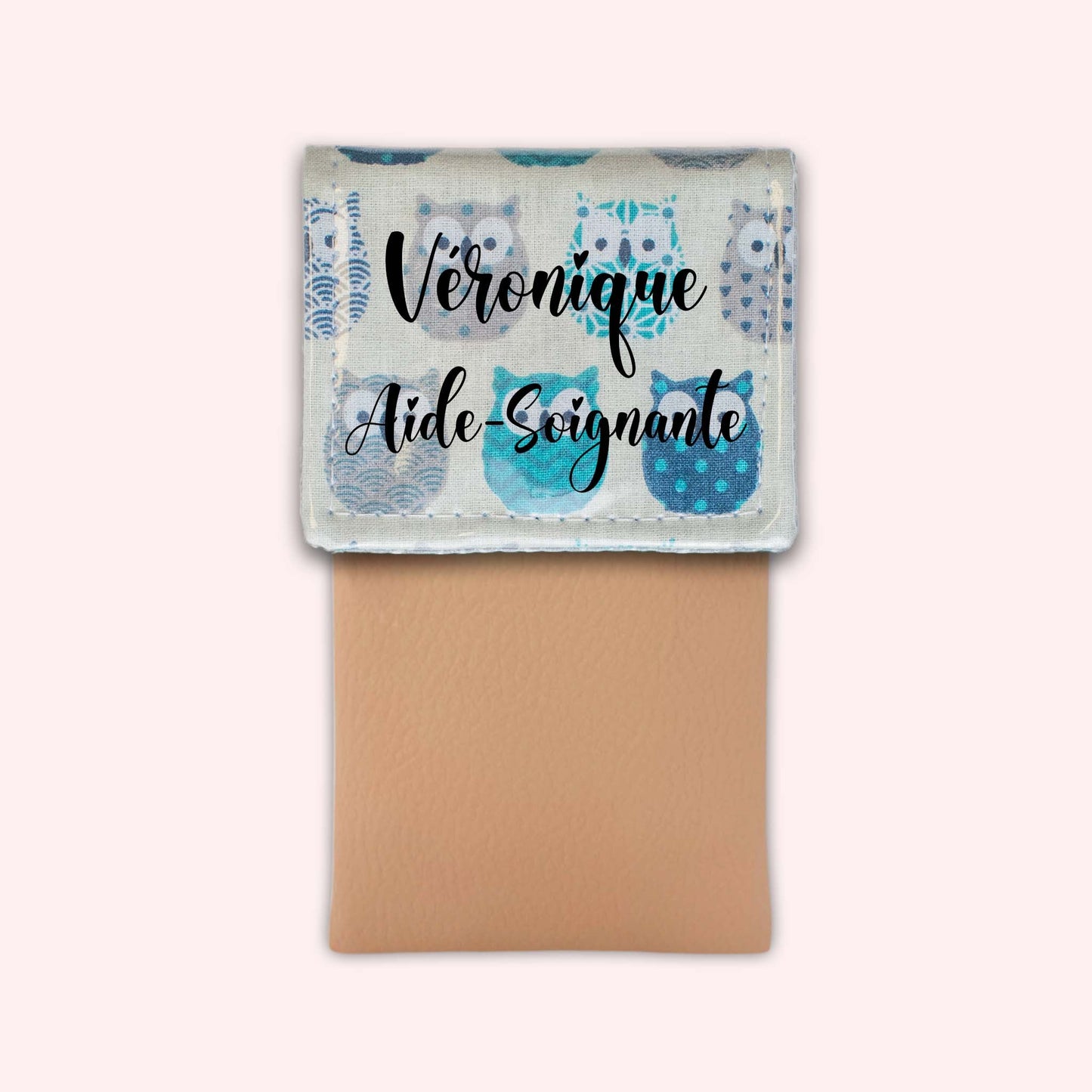 Pochette aimantée Hiboux Turquoise