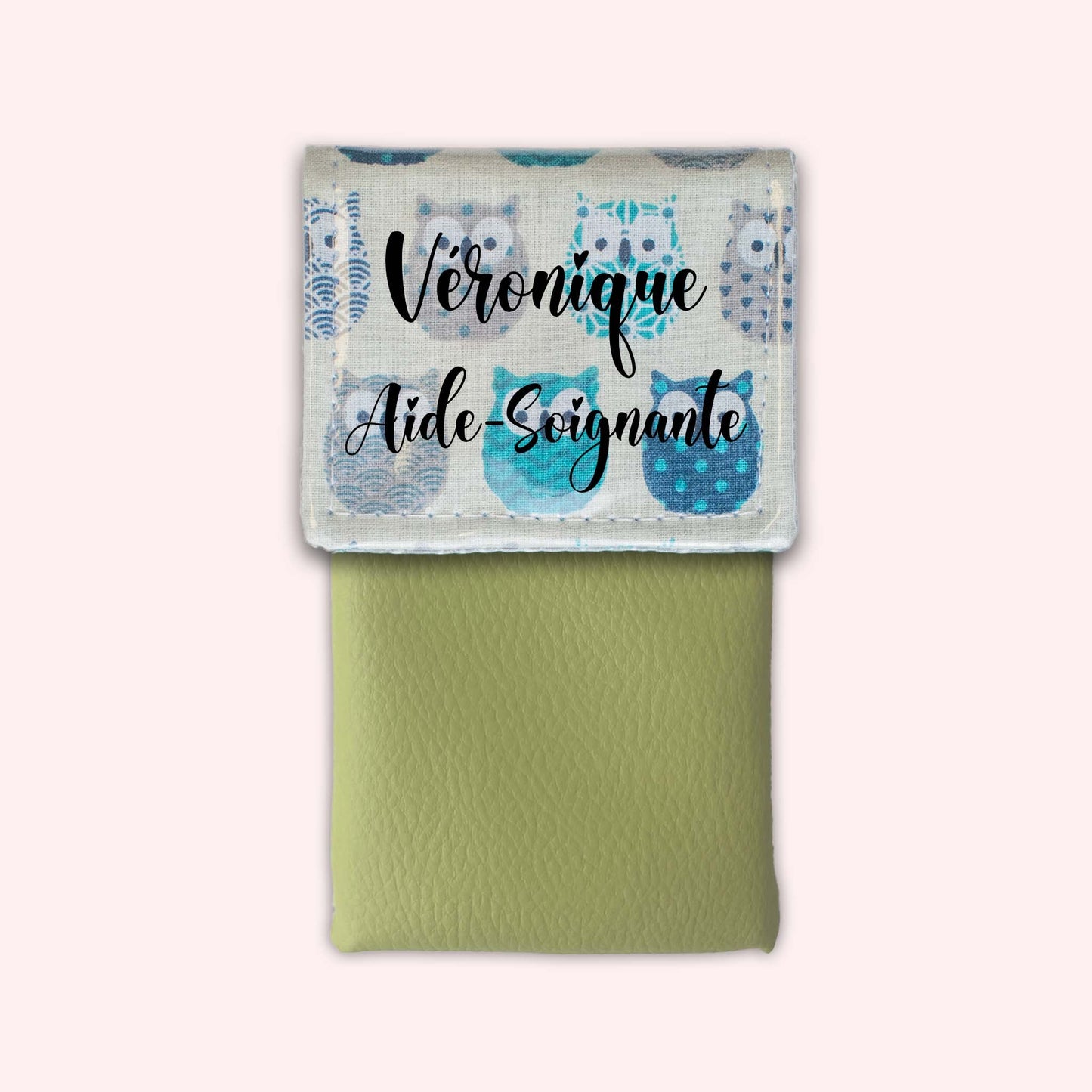 Pochette aimantée Hiboux Turquoise