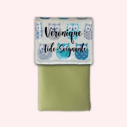 Pochette aimantée Hiboux Turquoise