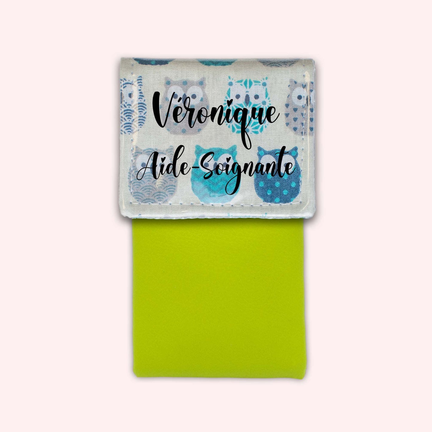 Pochette aimantée Hiboux Turquoise