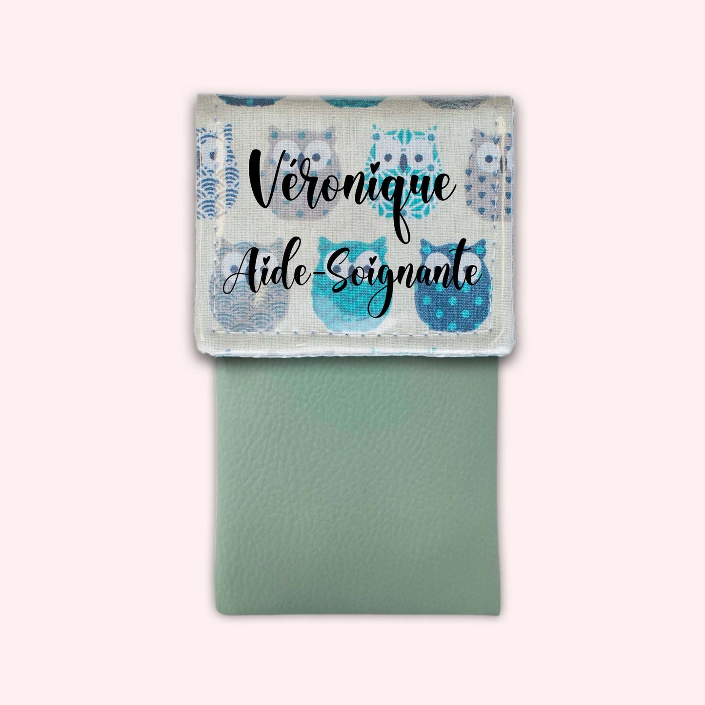 Pochette aimantée Hiboux Turquoise