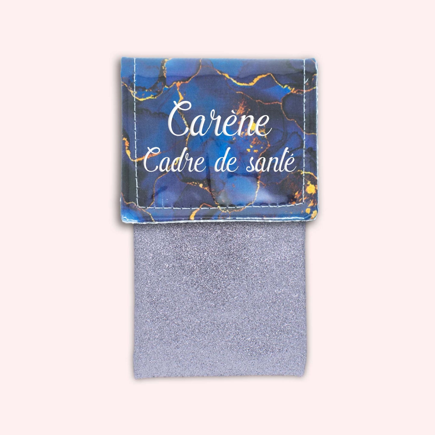 Pochette aimantée Marbre Bleu Marine Doré