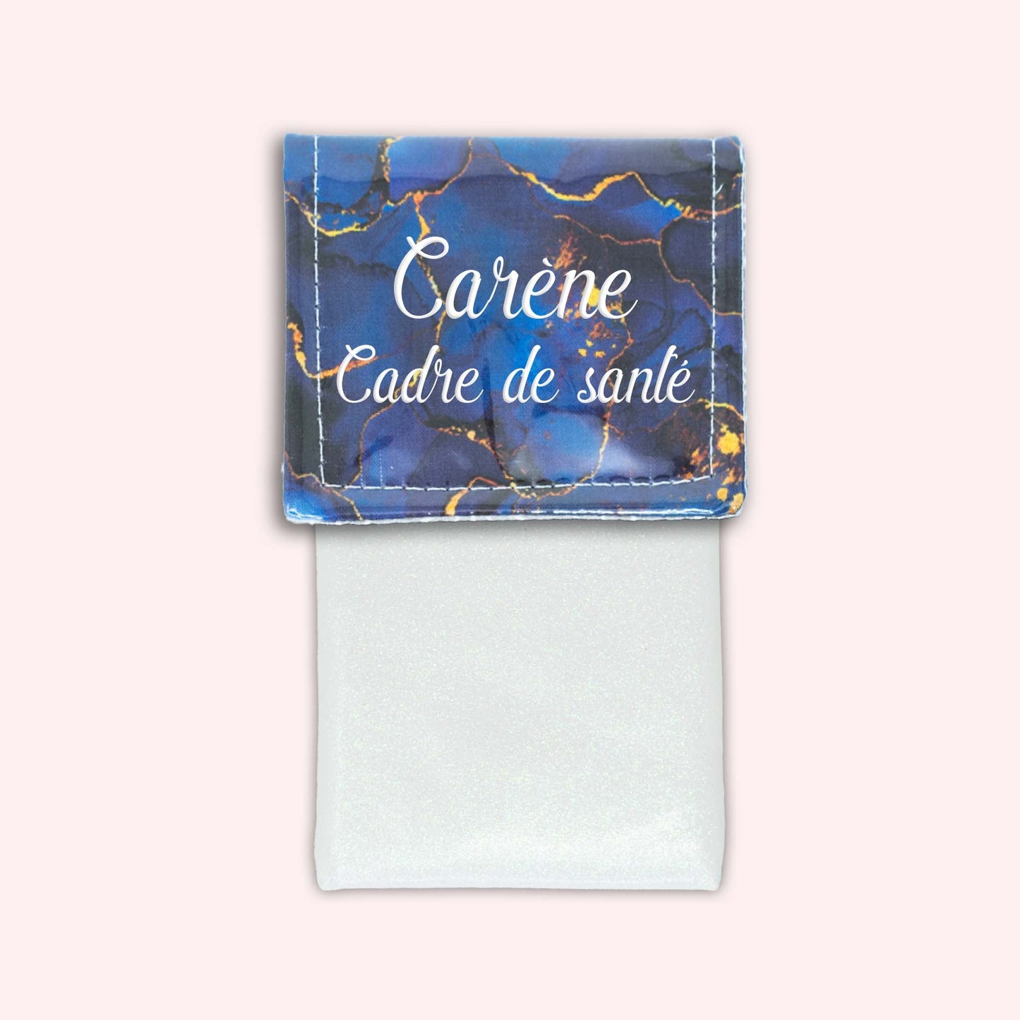 Pochette aimantée Marbre Bleu Marine Doré