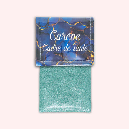 Pochette aimantée Marbre Bleu Marine Doré