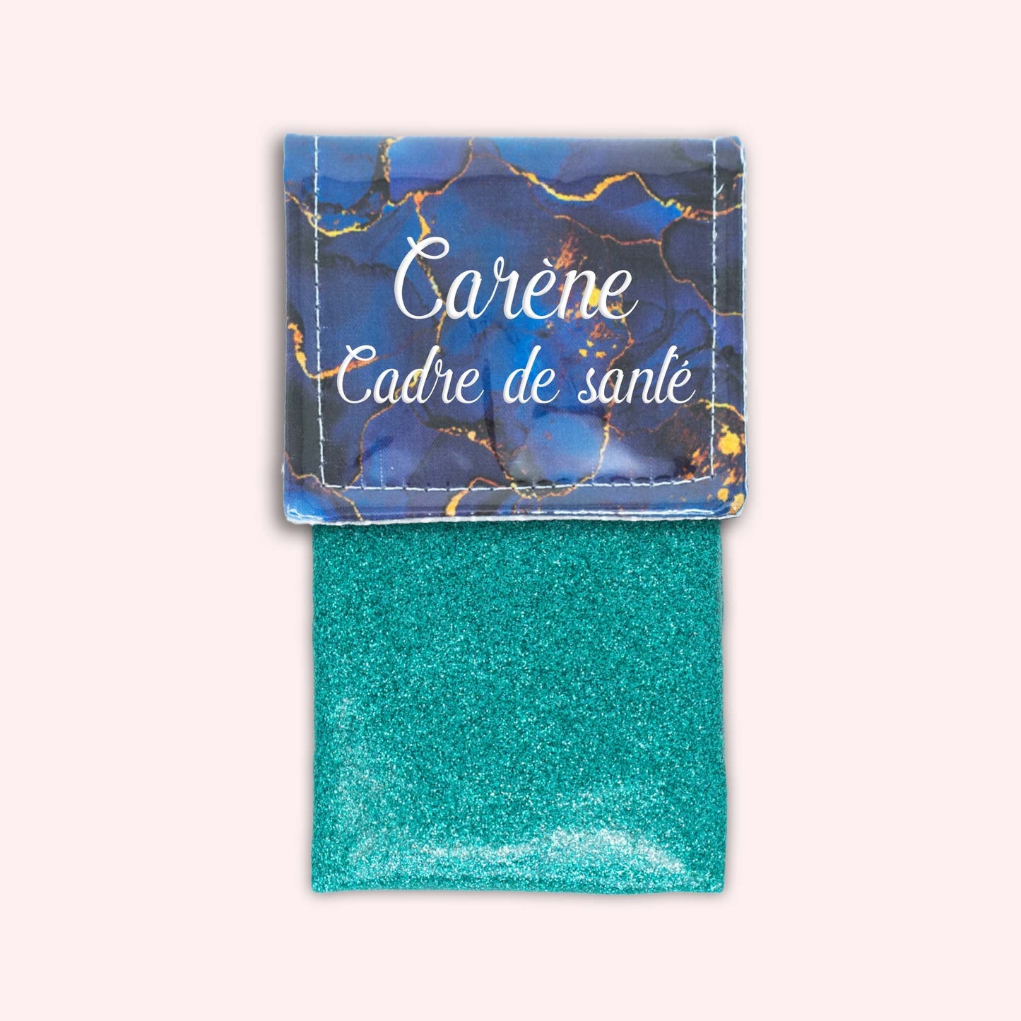 Pochette aimantée Marbre Bleu Marine Doré