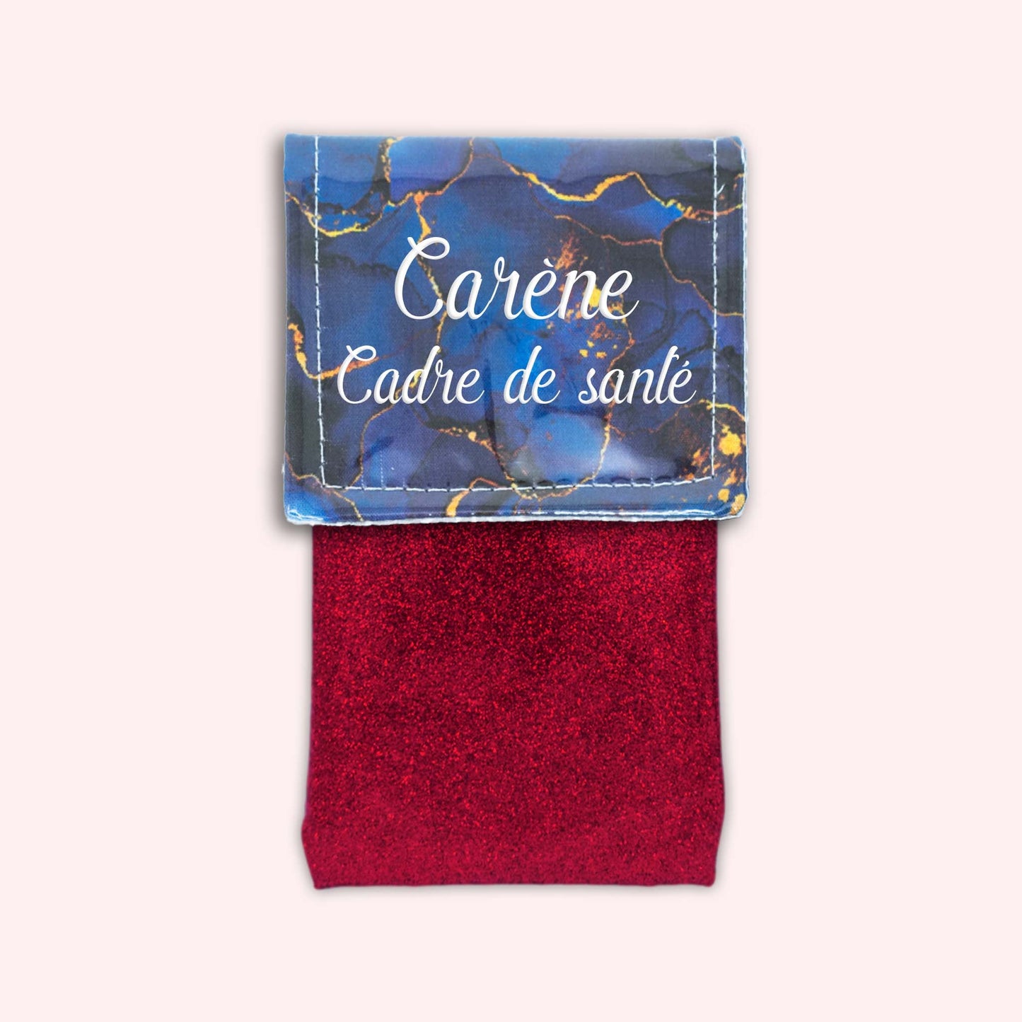 Pochette aimantée Marbre Bleu Marine Doré