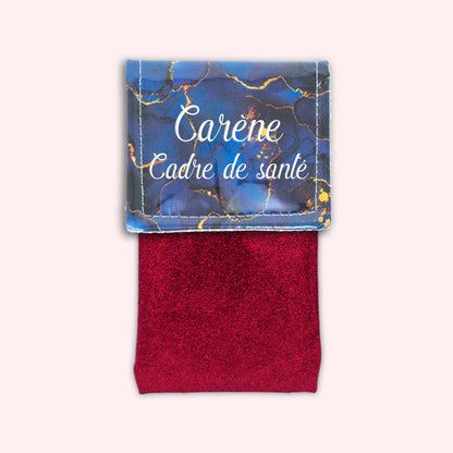 Pochette aimantée Marbre Bleu Marine Doré