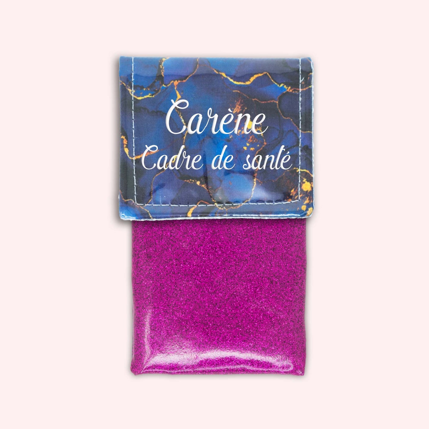 Pochette aimantée Marbre Bleu Marine Doré