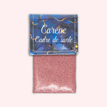 Pochette aimantée Marbre Bleu Marine Doré